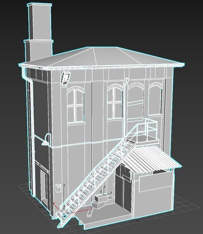 Abandoned House With Graffiti 3D model_17