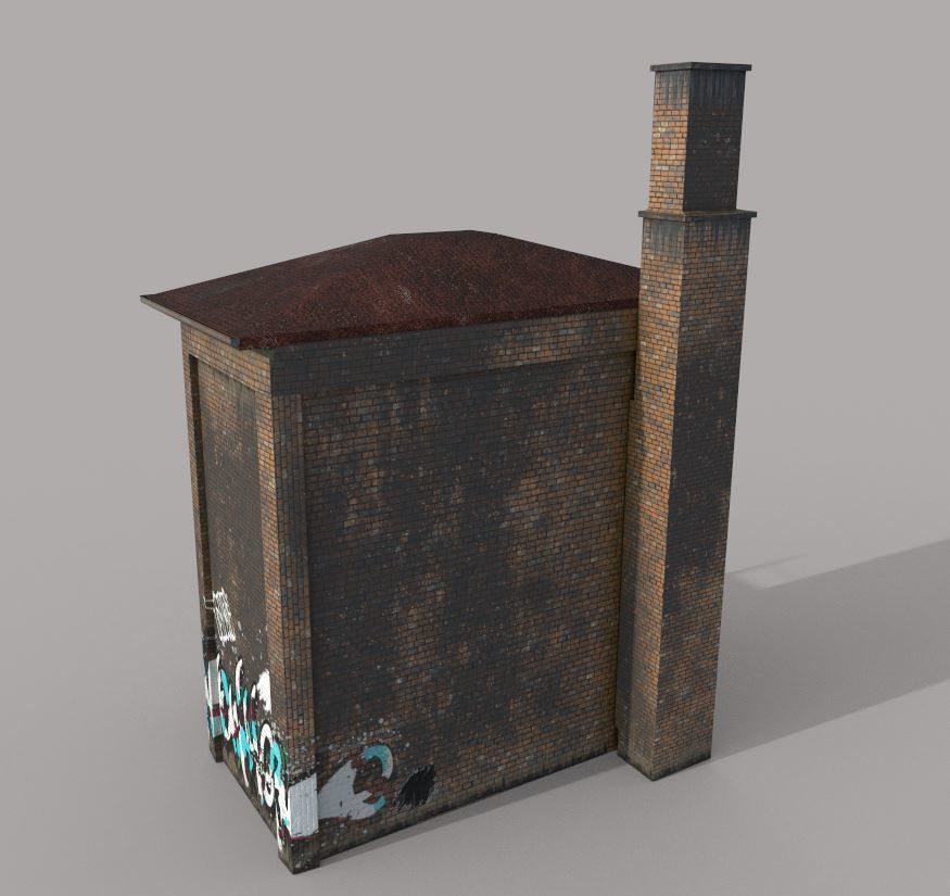 Abandoned House With Graffiti 3D model_11