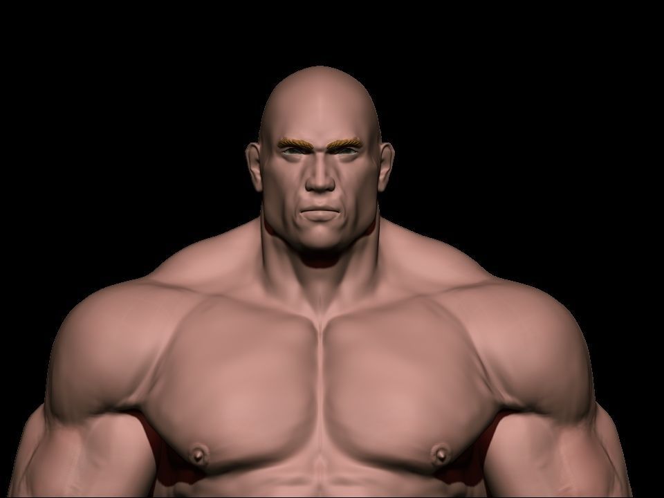 bodybuilder male Low-poly 3D model_1