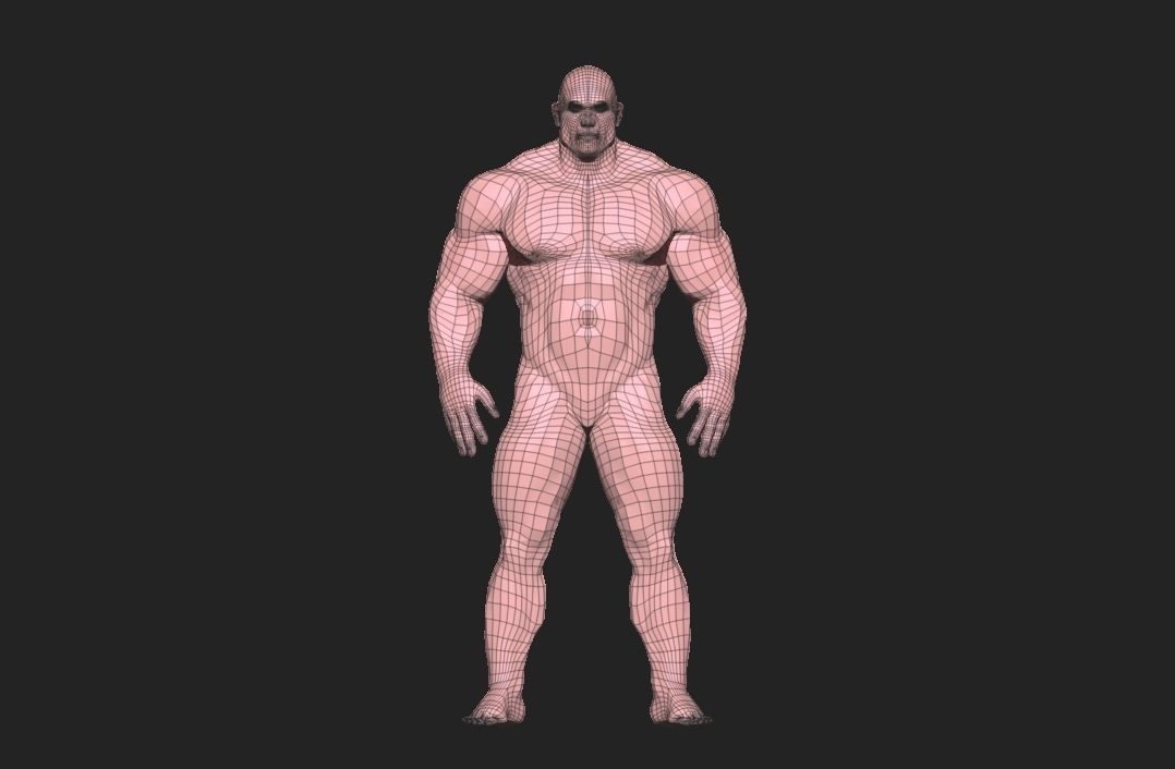 bodybuilder male Low-poly 3D model_9
