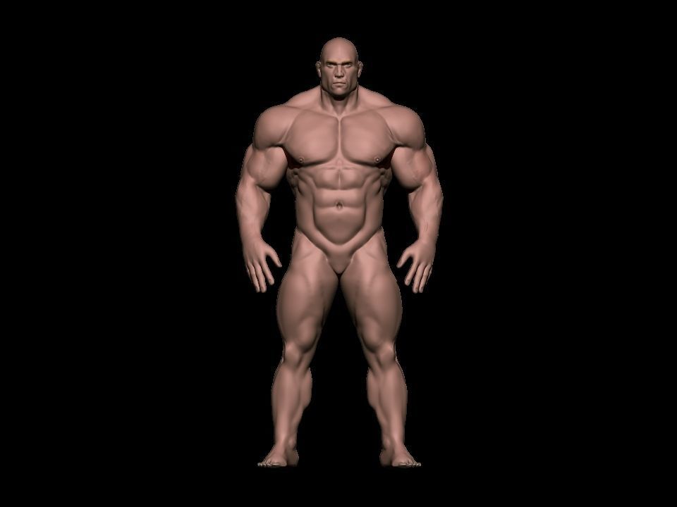 bodybuilder male Low-poly 3D model_13