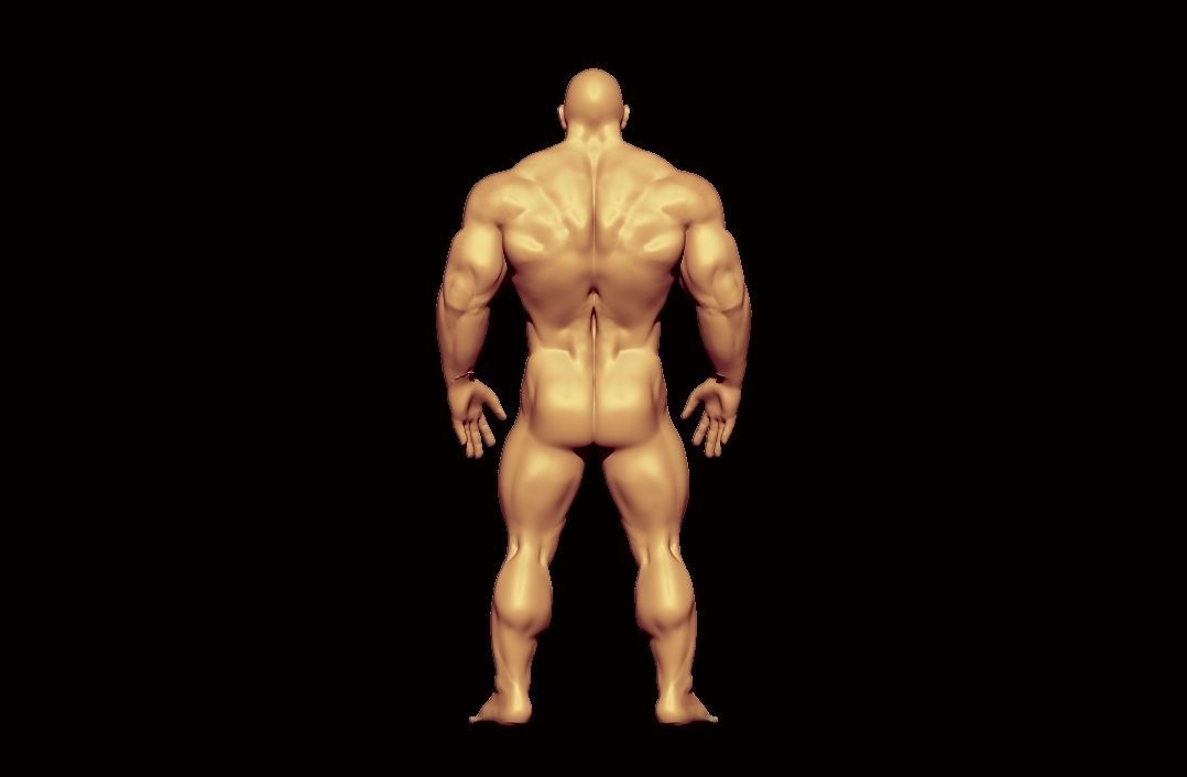 bodybuilder male Low-poly 3D model_4