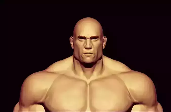 bodybuilder male Low-poly 3D model