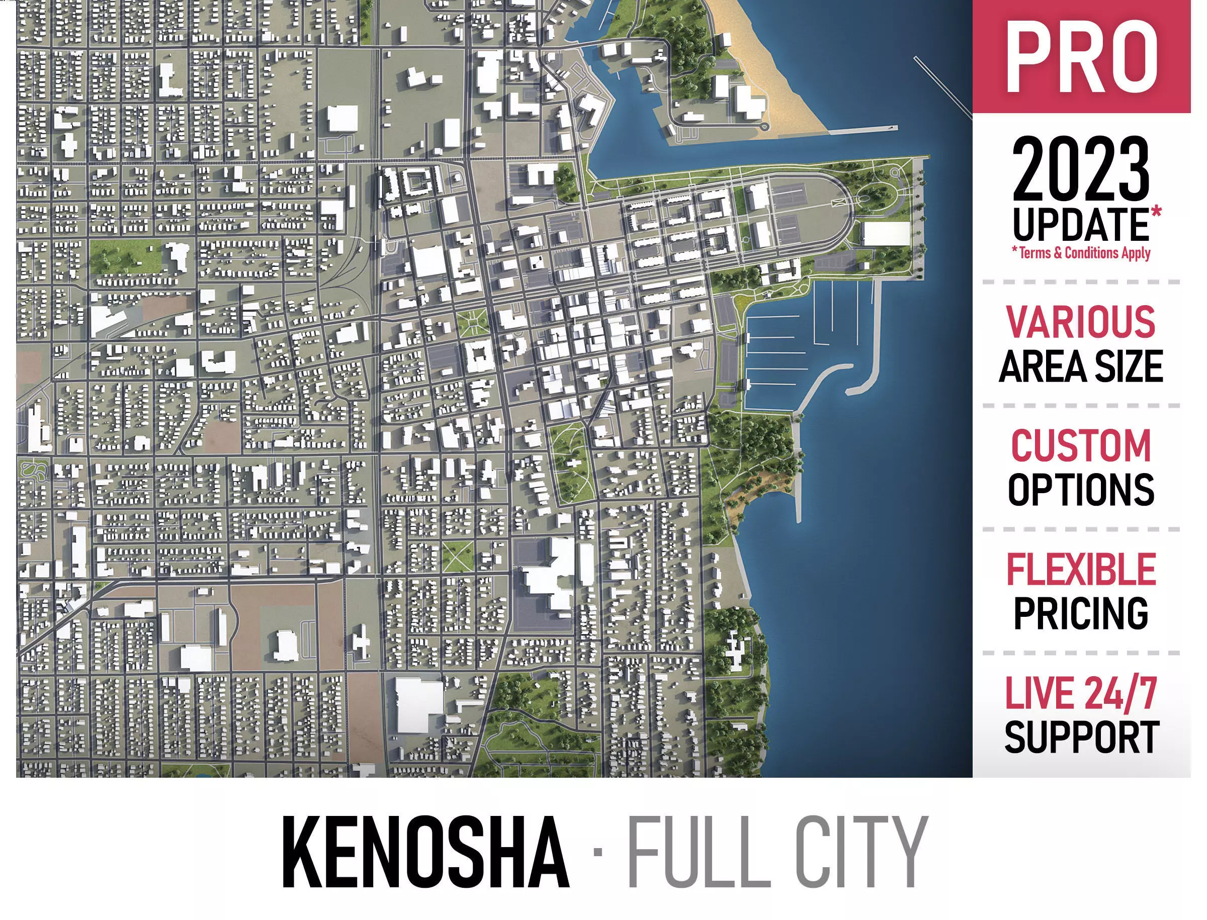 Kenosha Low-poly 3D model_0