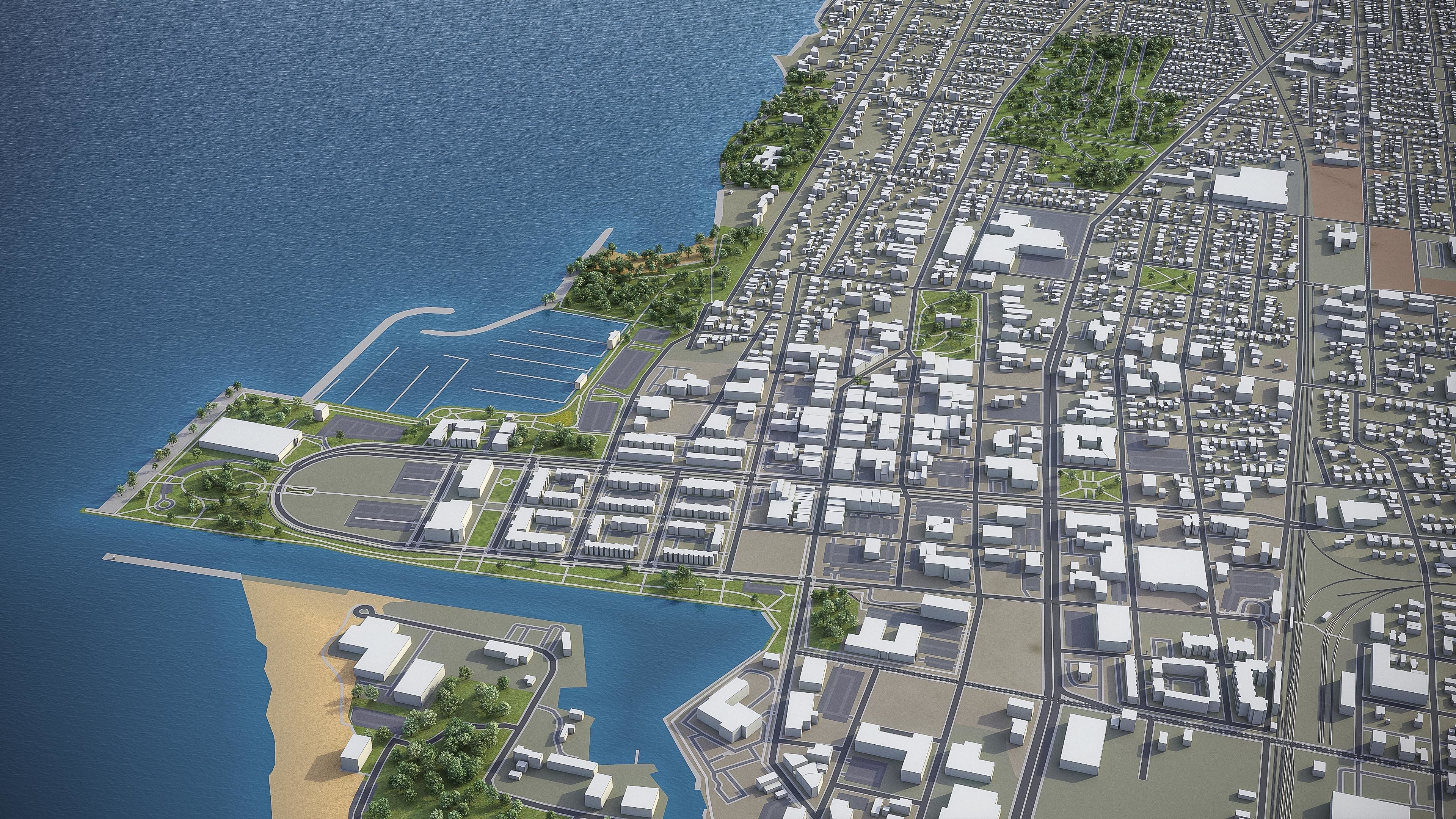 Kenosha Low-poly 3D model_4