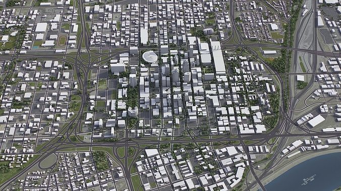 Kansas City Low-poly 3D model 6
