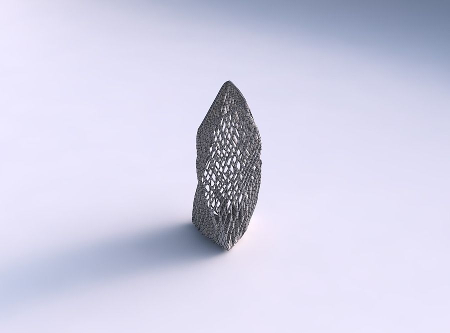 Vase twist tipped triangle with twisted lattice tiles 3D print model_5