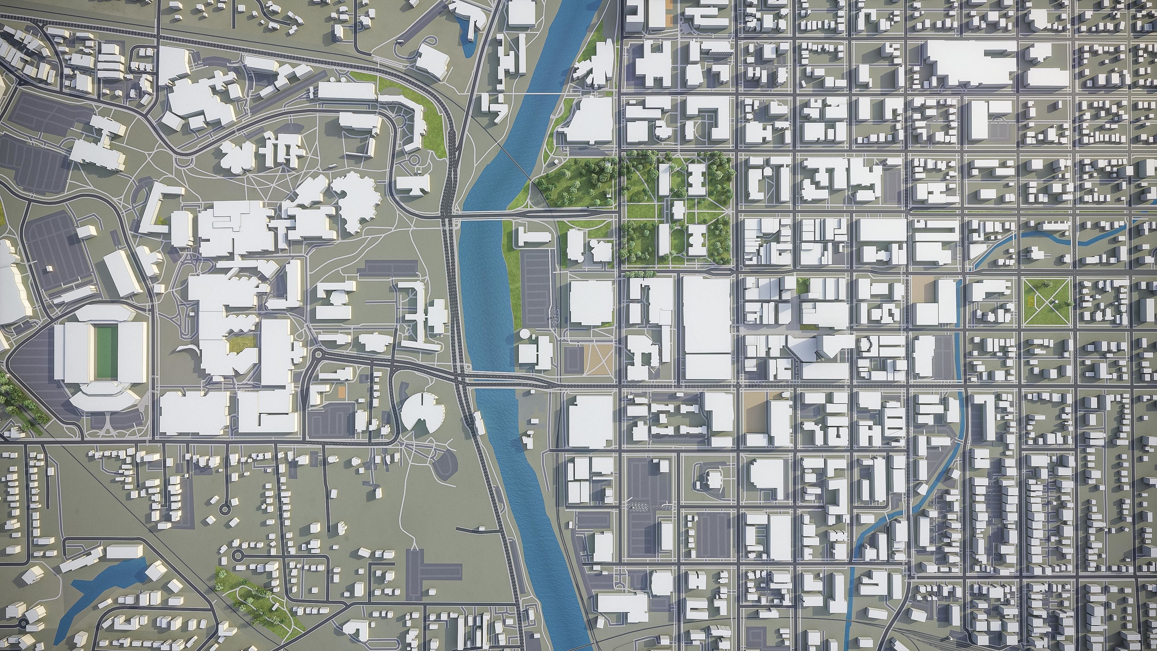 Iowa City - 3D City Model Low-poly 3D model_7