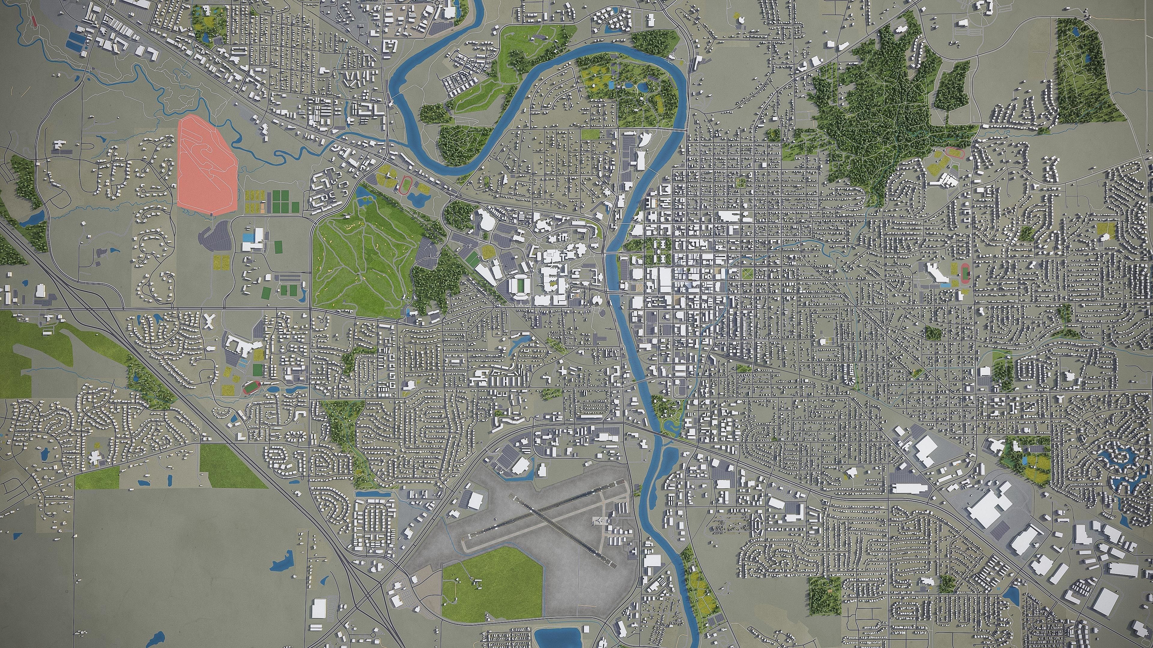 Iowa City - 3D City Model Low-poly 3D model_8