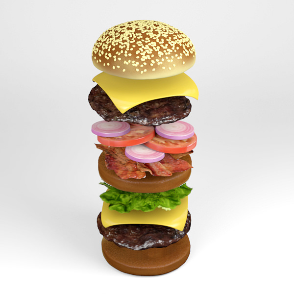 Hamburger 3D model_4