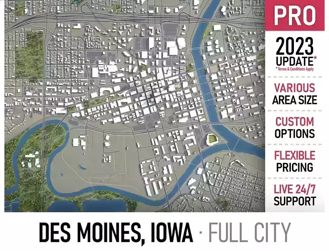 Des Moines - 3D City Model