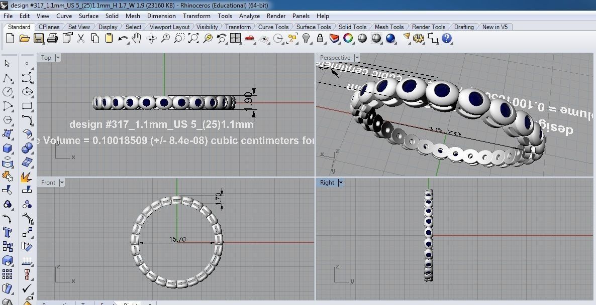 Ring band oval 3D print model_4