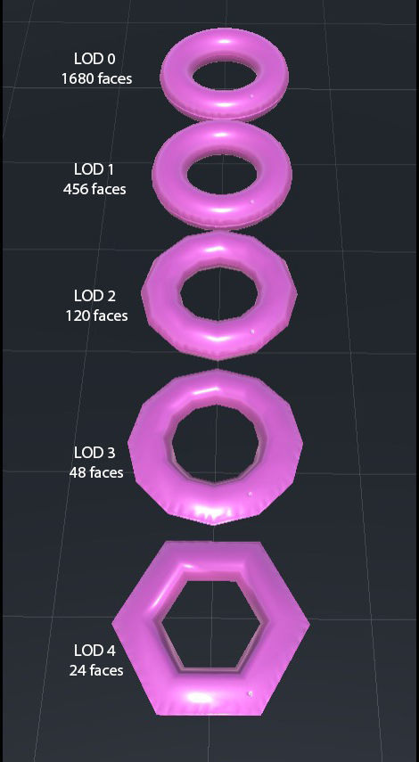 Inflatable Pool Float Ring Low-poly 3D model_9