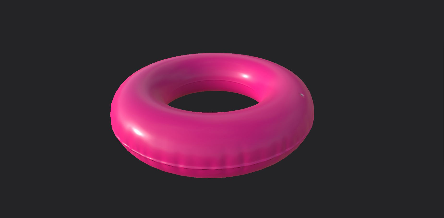 Inflatable Pool Float Ring Low-poly 3D model_4