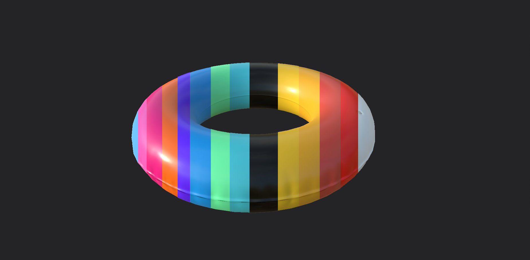 Inflatable Pool Float Ring Low-poly 3D model_1