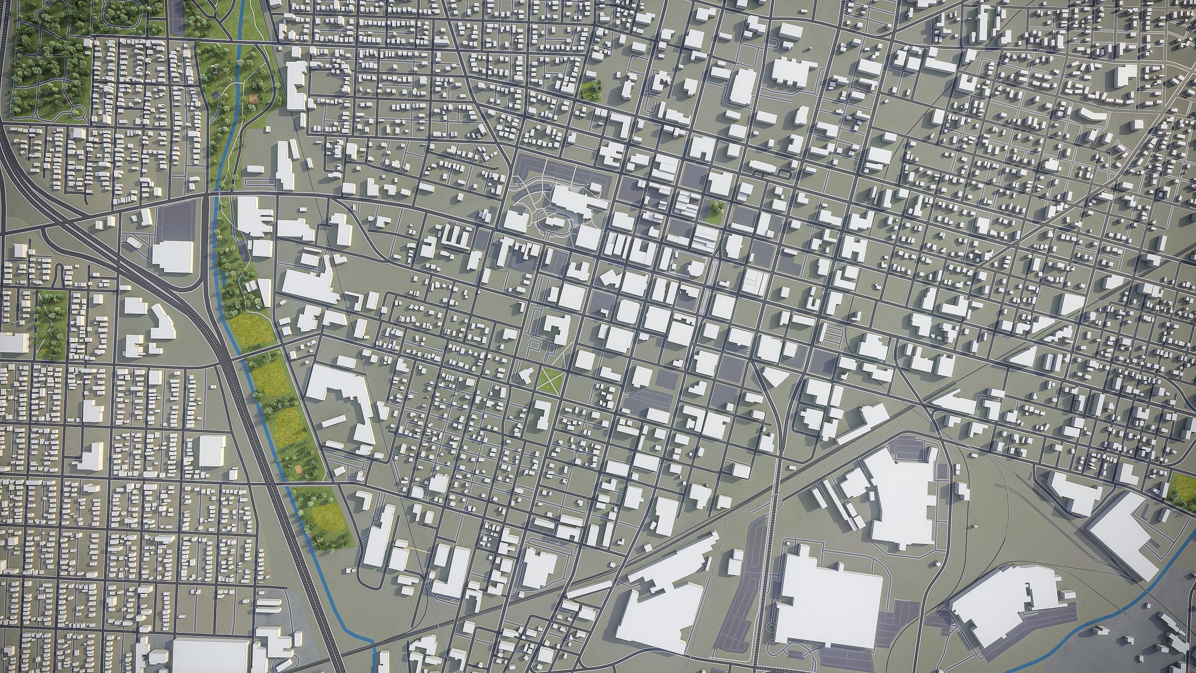 Canton - 3D City Model Low-poly 3D model_8