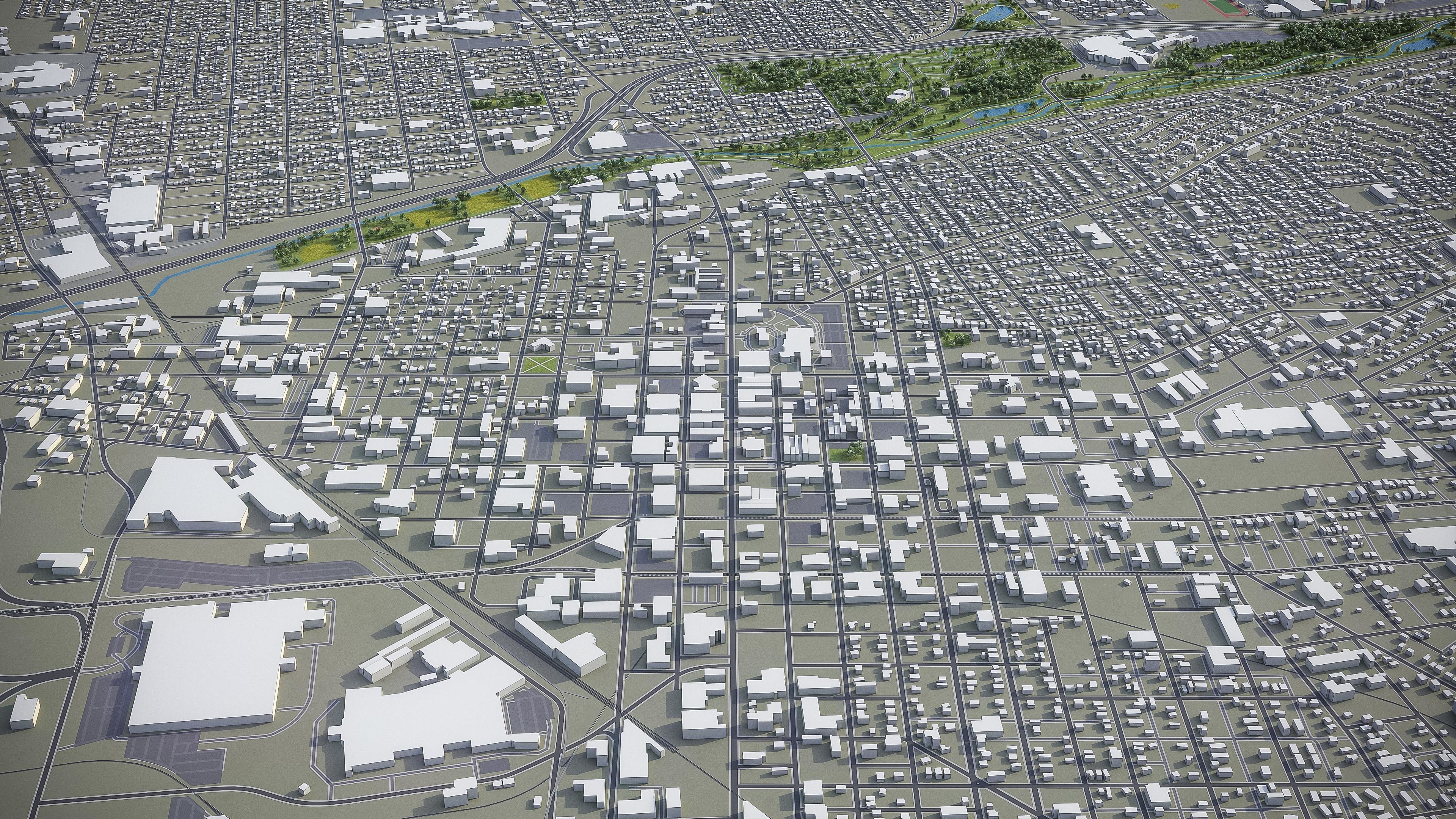 Canton - 3D City Model Low-poly 3D model_4