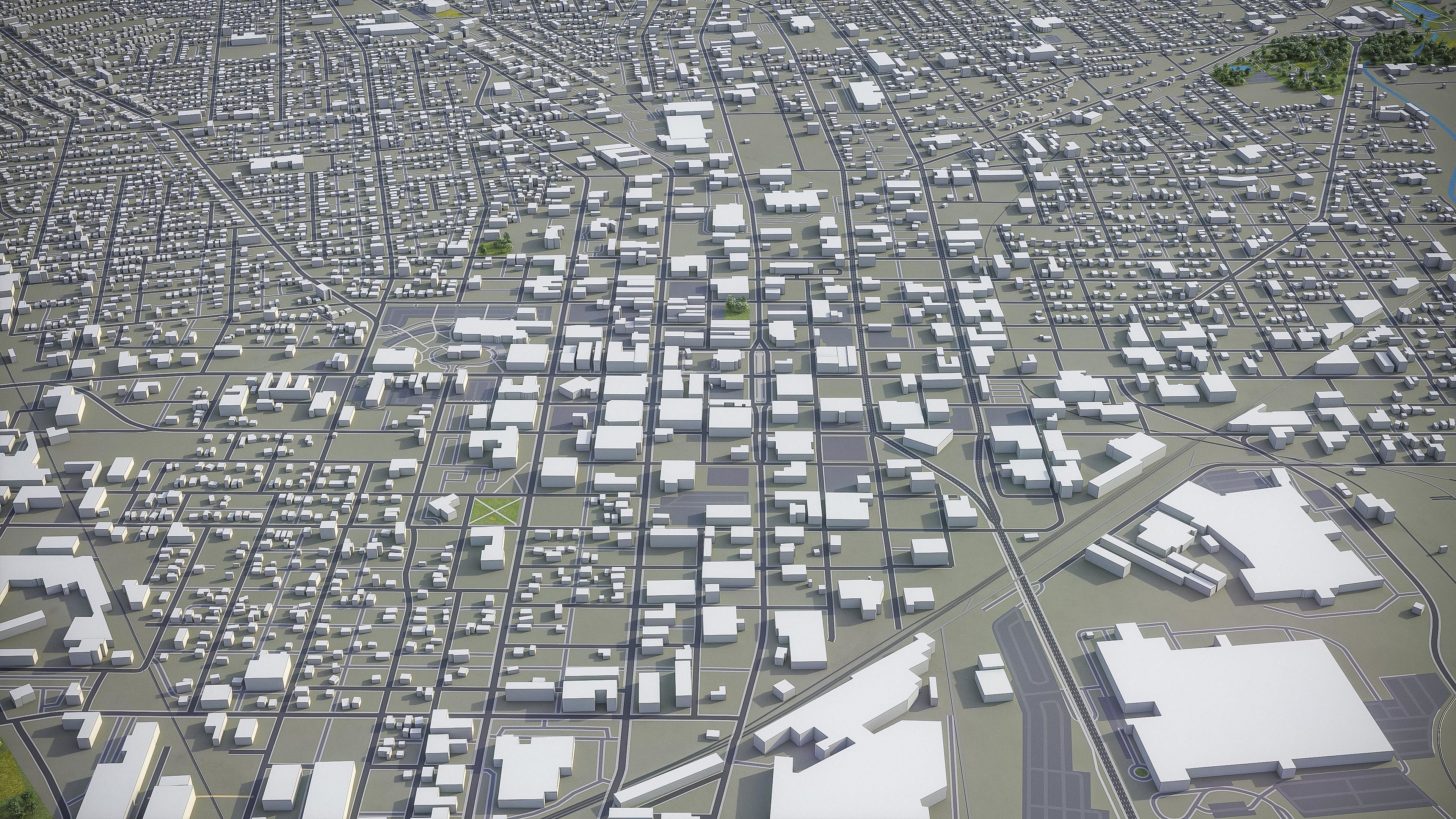 Canton - 3D City Model Low-poly 3D model_2