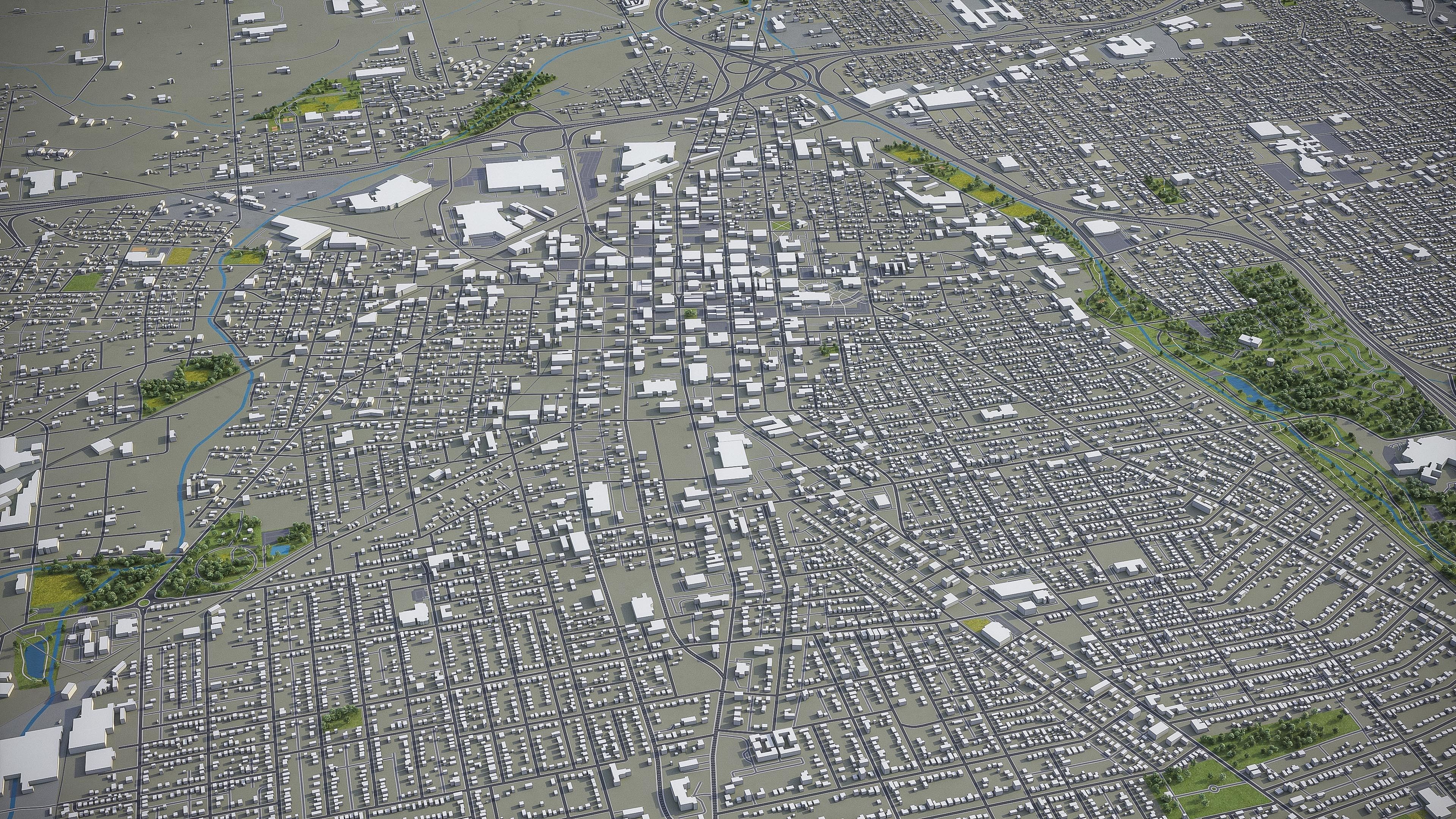 Canton - 3D City Model Low-poly 3D model_5