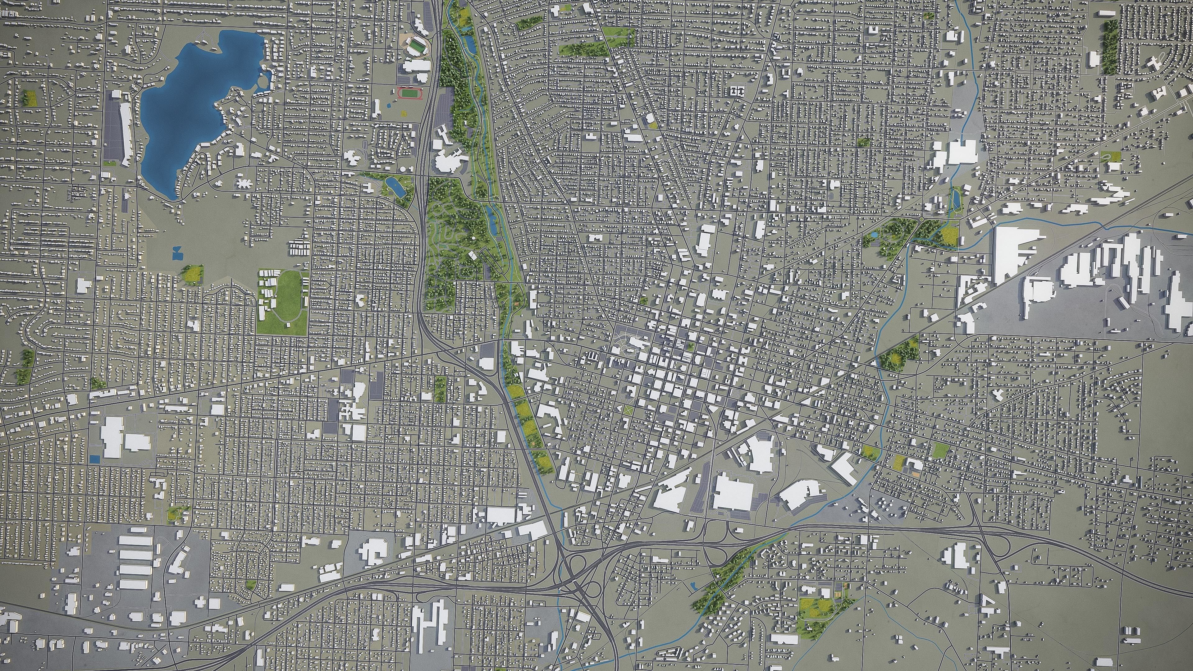 Canton - 3D City Model Low-poly 3D model_9