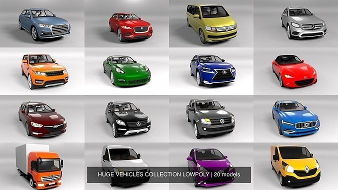 HUGE VEHICLES COLLECTION LOWPOLY 