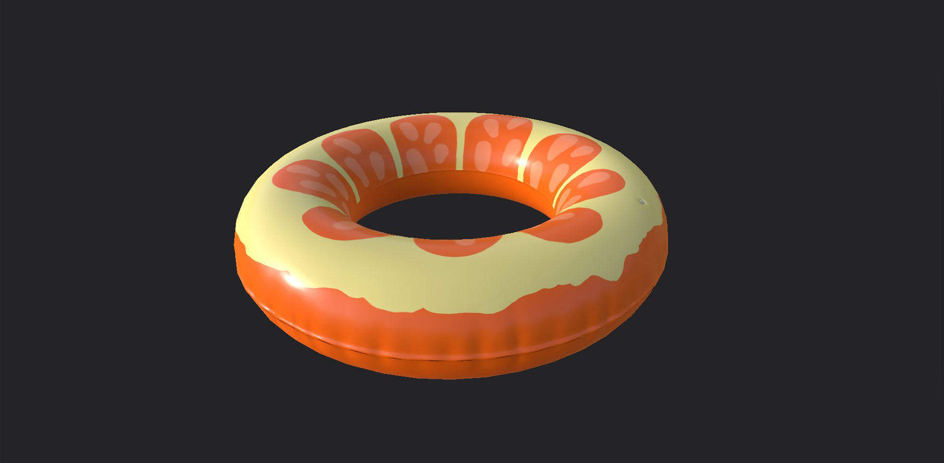 Inflatable Pool Float Ring Low-poly 3D model_16