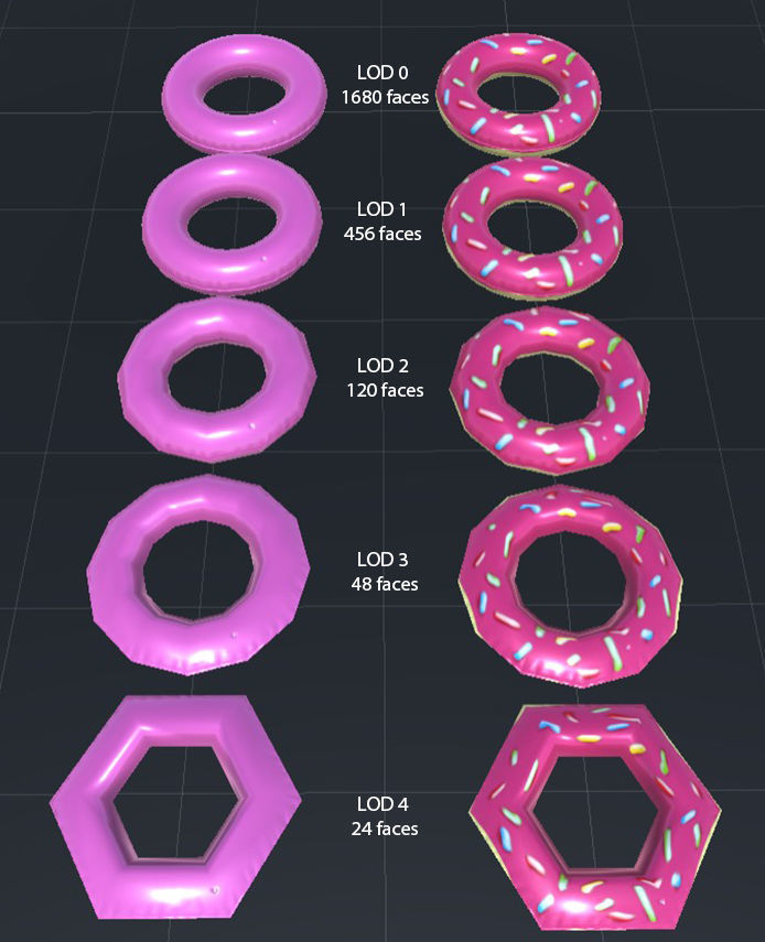 Inflatable Pool Float Ring Low-poly 3D model_15