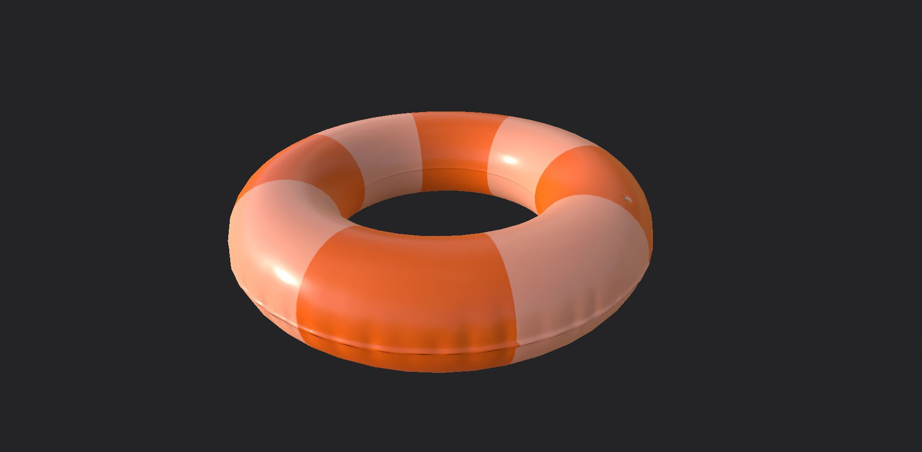 Inflatable Pool Float Ring Low-poly 3D model_2