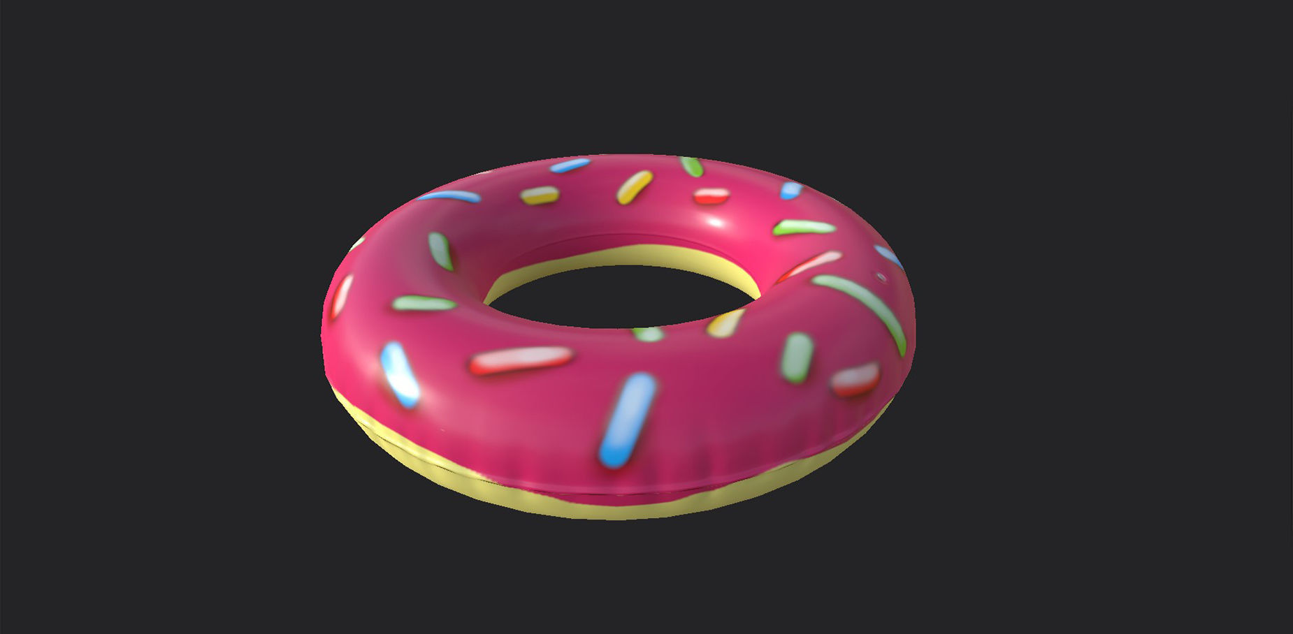 Inflatable Pool Float Ring Low-poly 3D model_3