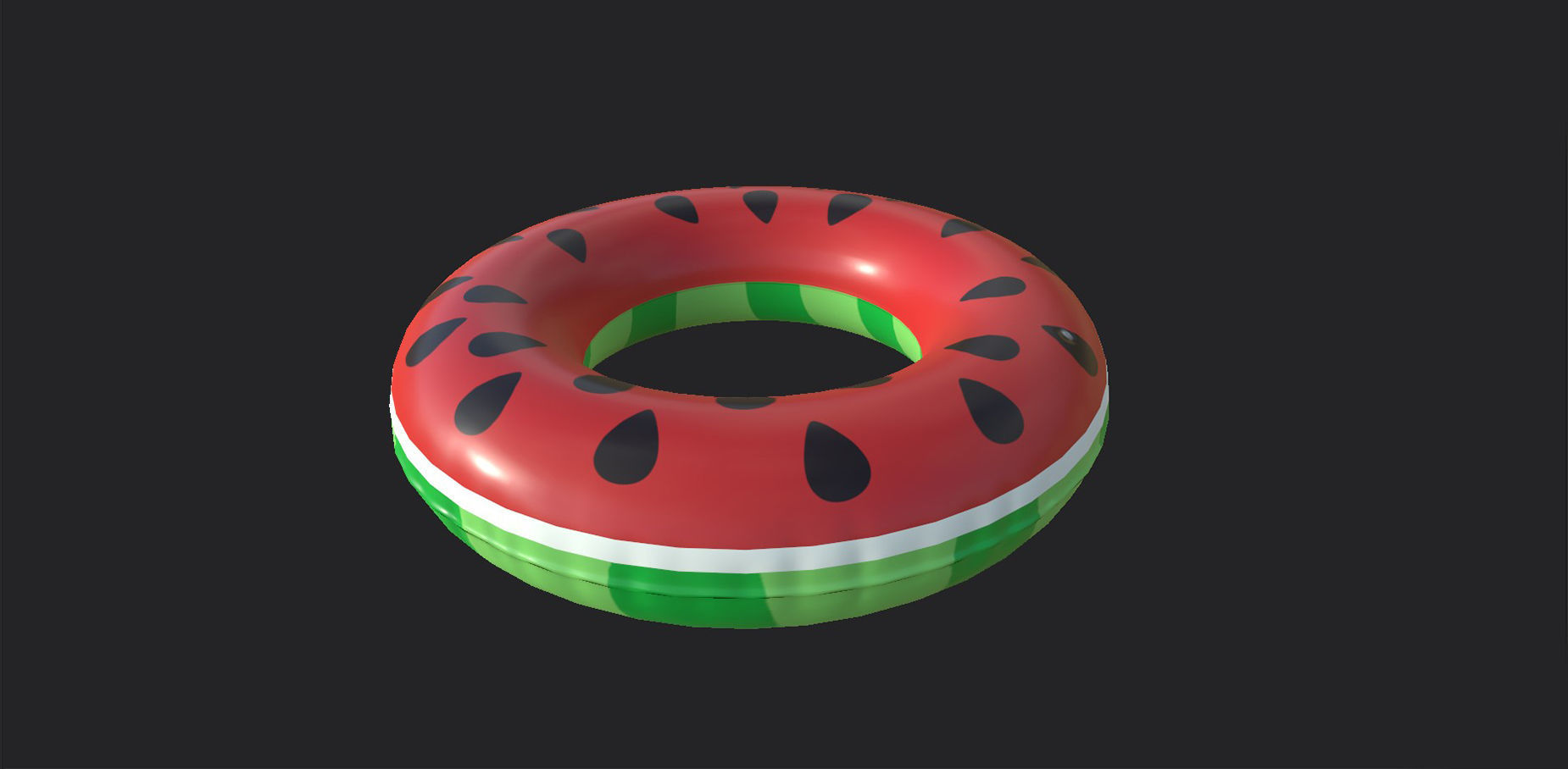 Inflatable Pool Float Ring Low-poly 3D model_5
