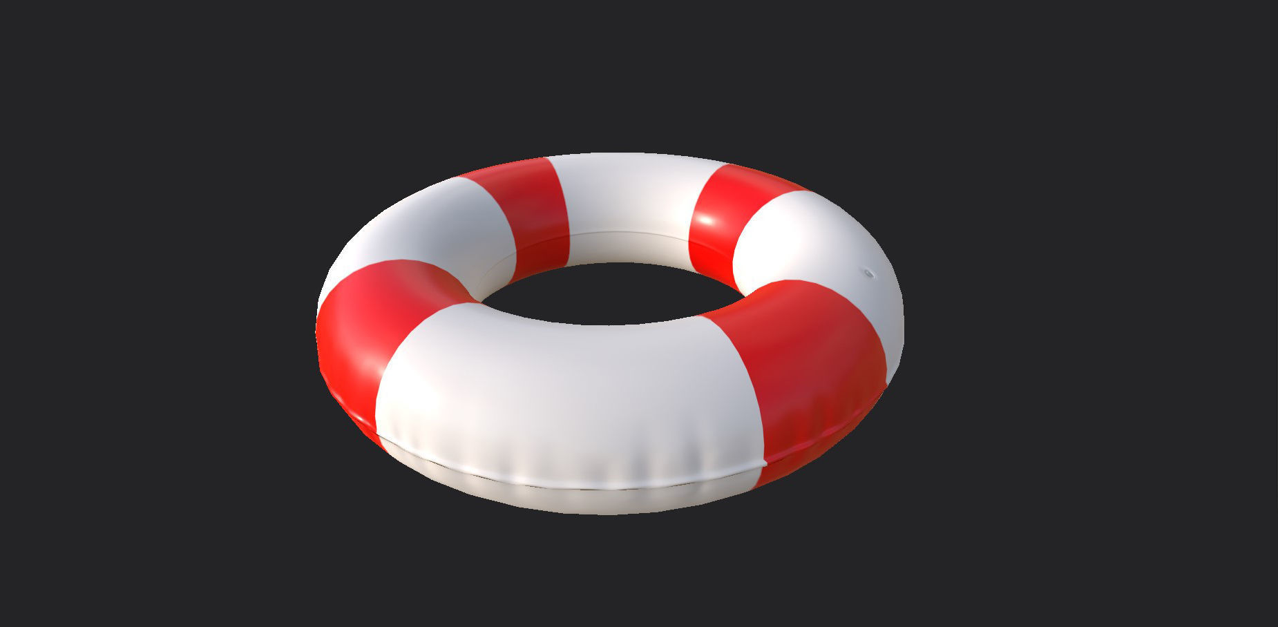 Inflatable Pool Float Ring Low-poly 3D model_1