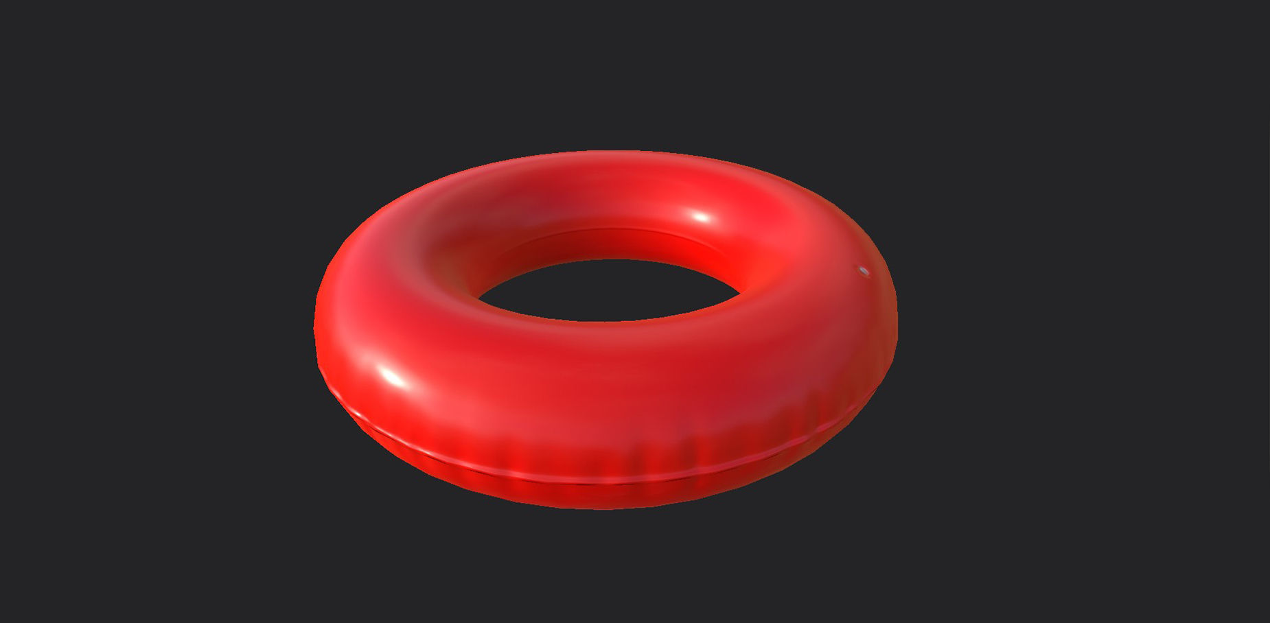 Inflatable Pool Float Ring Low-poly 3D model_12