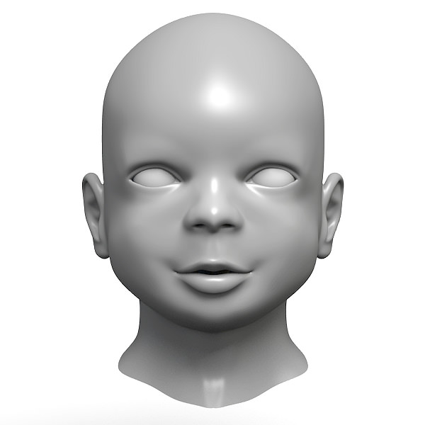 Baby Head 3D model_2