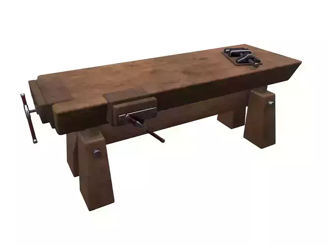 Workbench wooden Low-poly 3D model