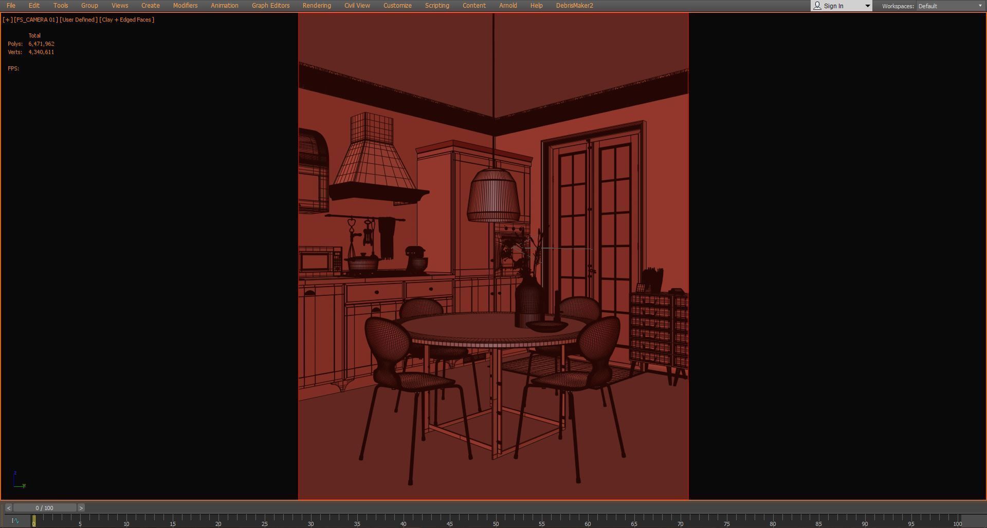 Kitchen Room 3D model_5