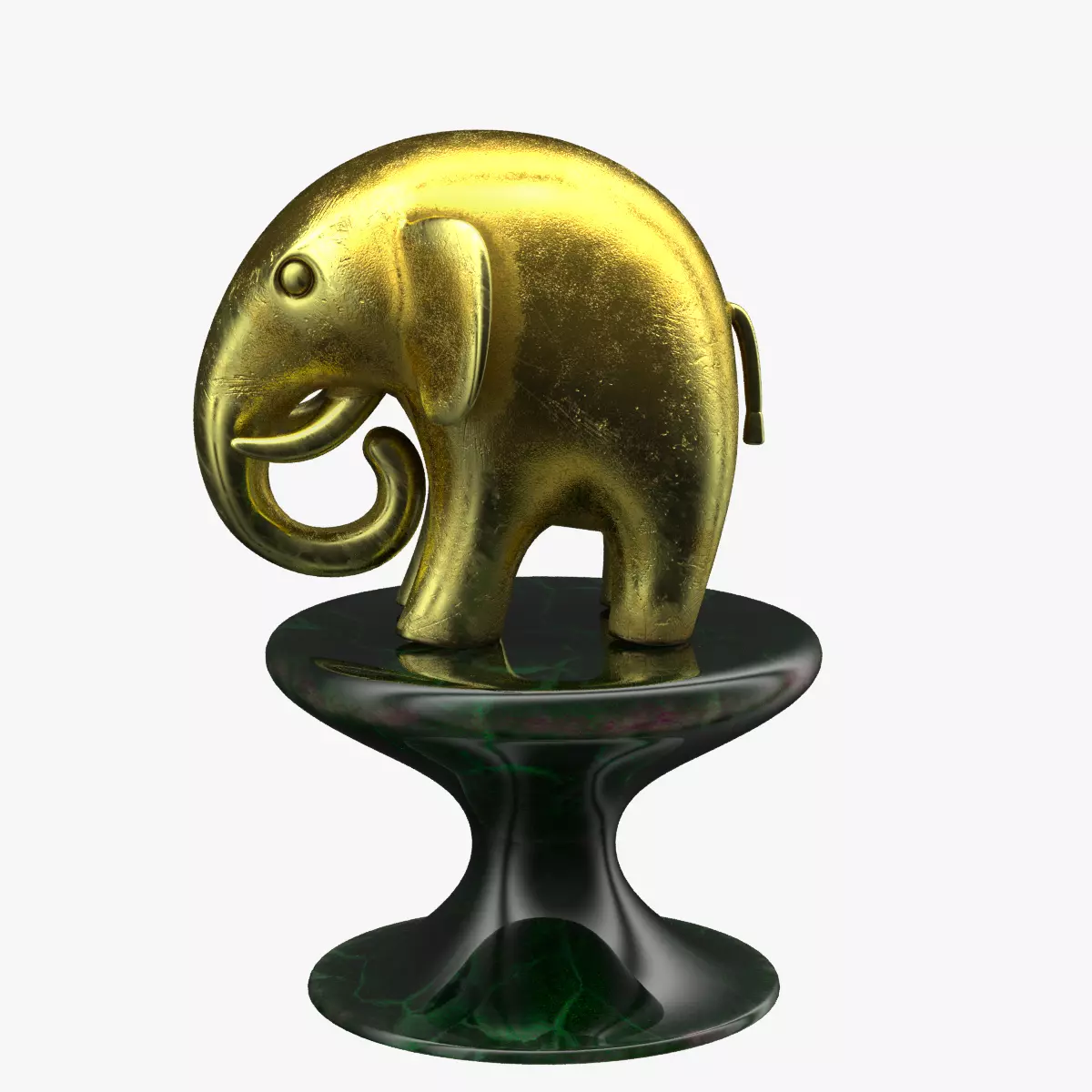 Toy Gold Elephant Low-poly 3D model
