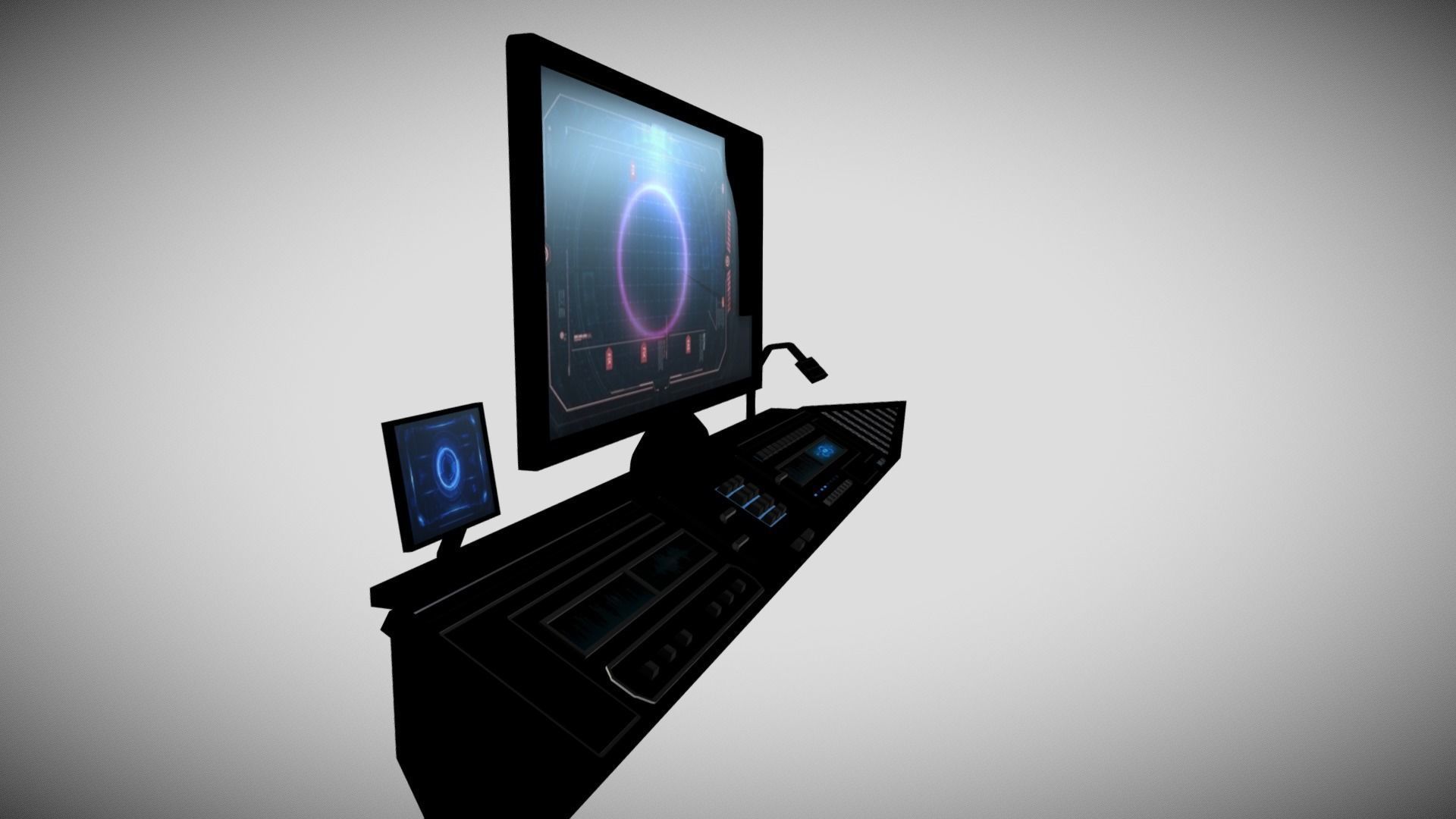 Sci-fi Control Panel Low-poly 3D model_3
