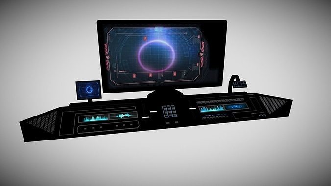 Sci-fi Control Panel Low-poly 3D model