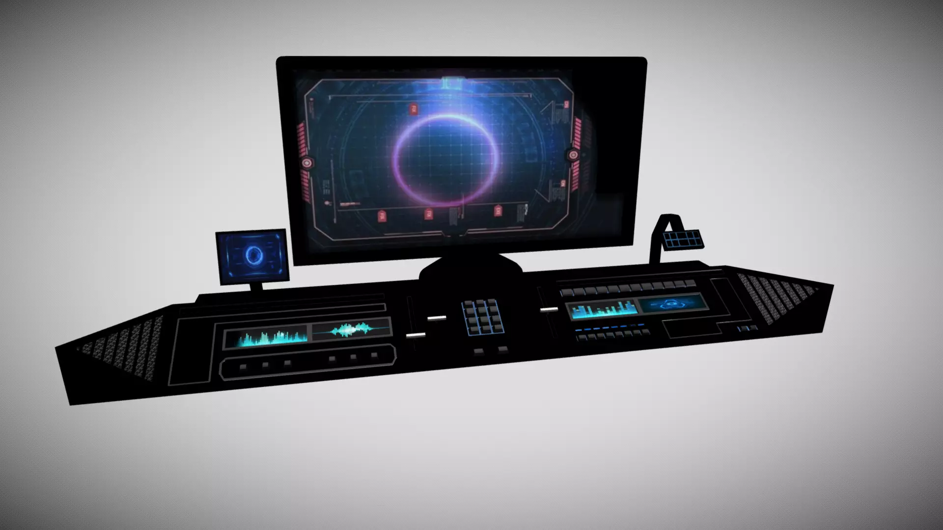 Sci-fi Control Panel Low-poly 3D model_0