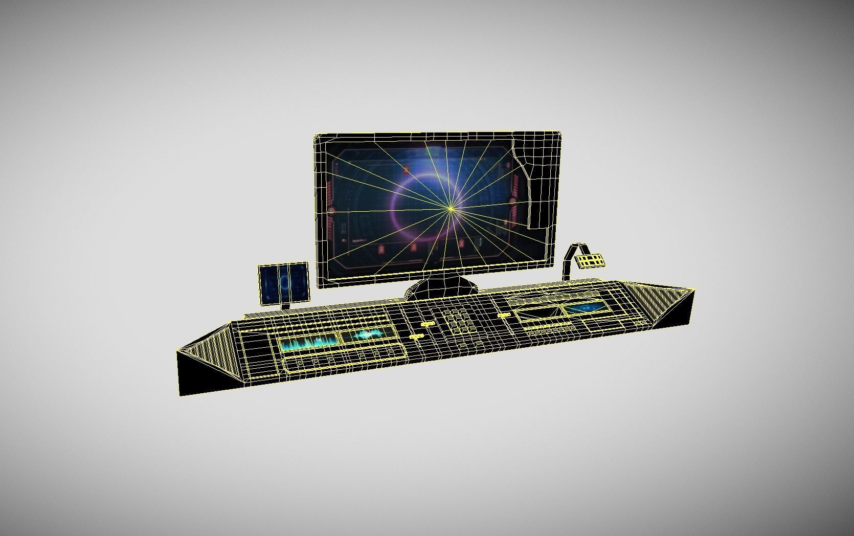 Sci-fi Control Panel Low-poly 3D model_13