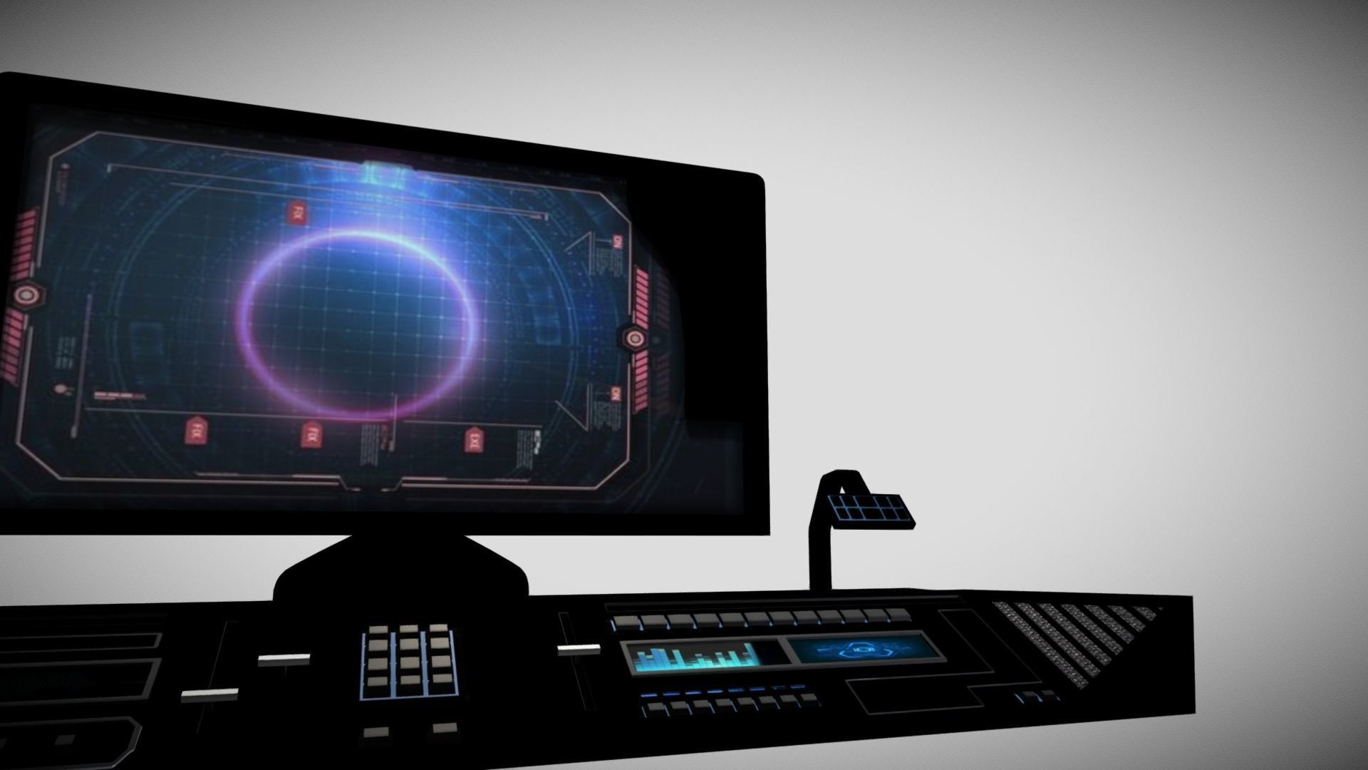 Sci-fi Control Panel Low-poly 3D model_5