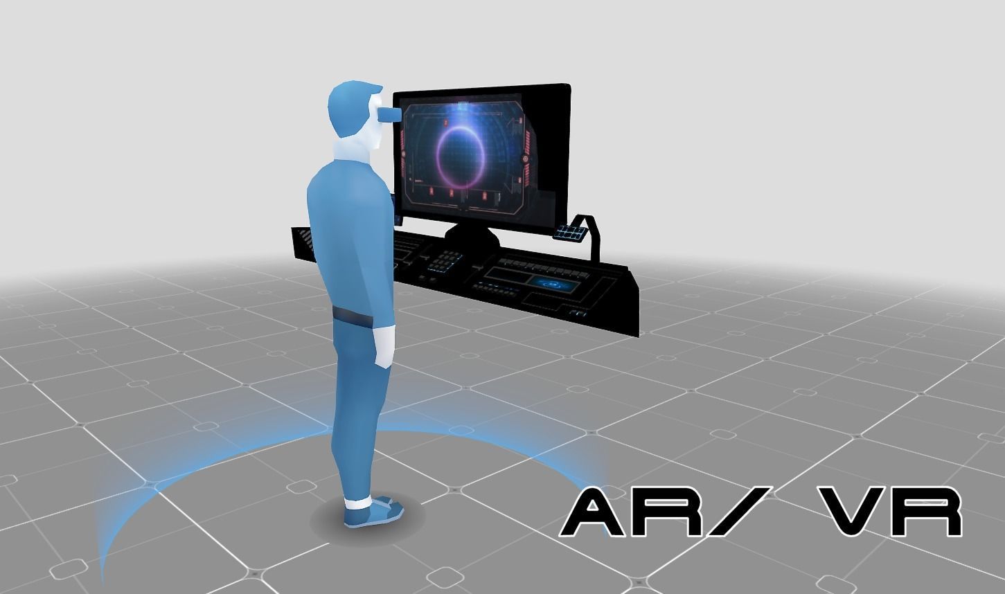 Sci-fi Control Panel Low-poly 3D model_1