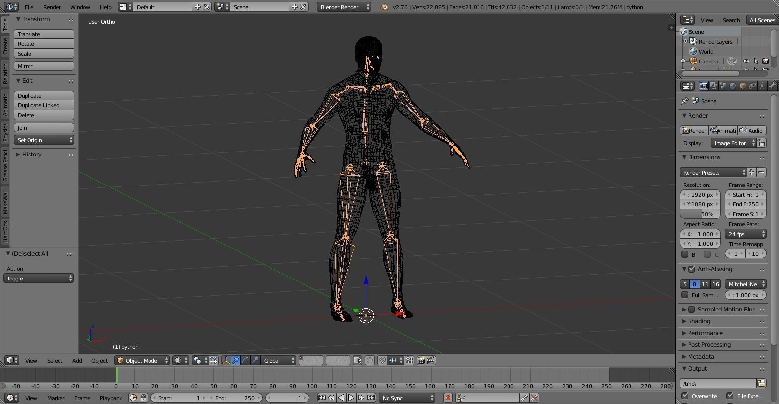Male Mesh Low-poly 3D model_2