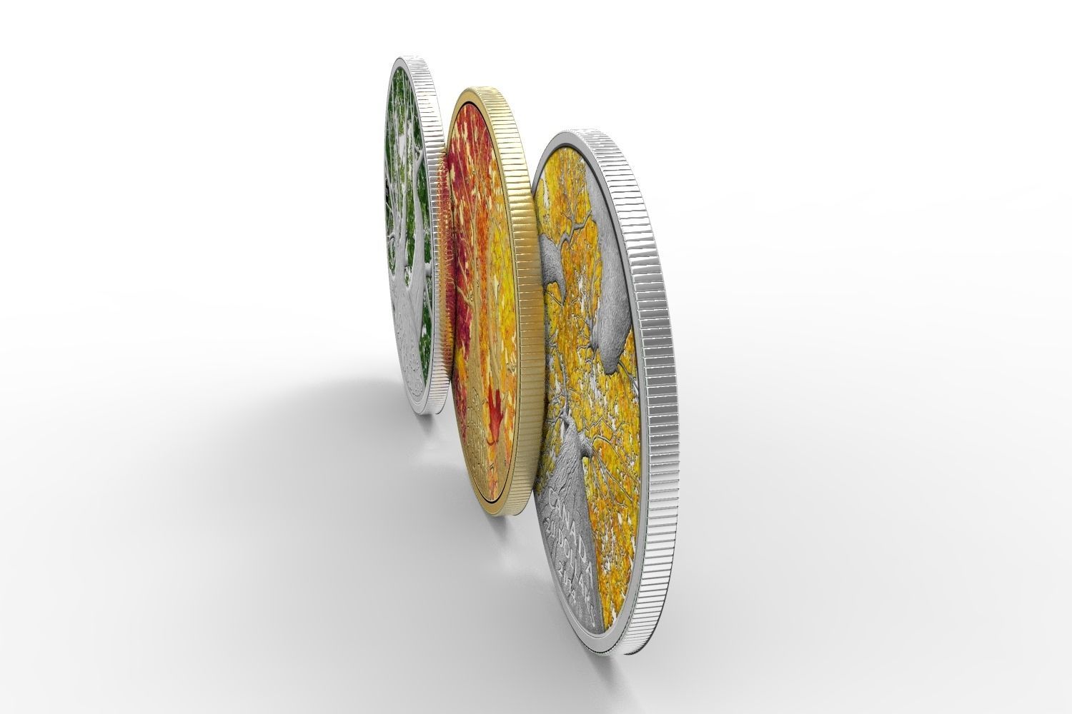 Canadian 20 dollars coins 3D model_8