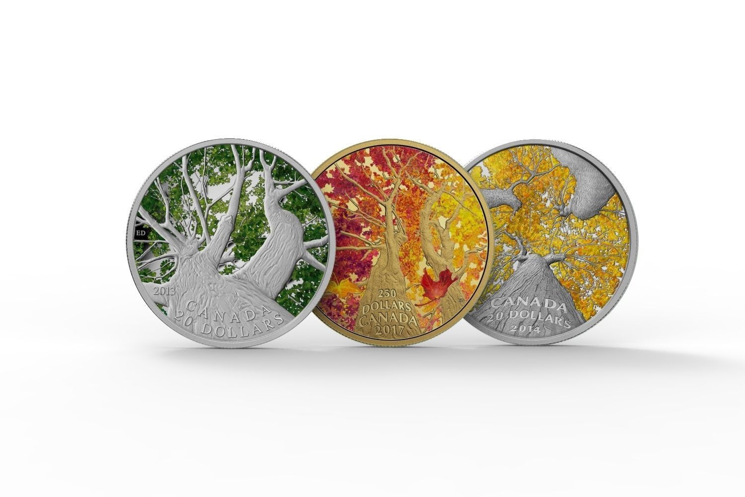 Canadian 20 dollars coins 3D model_3