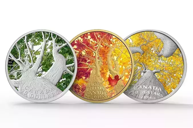 Canadian 20 dollars coins 3D model