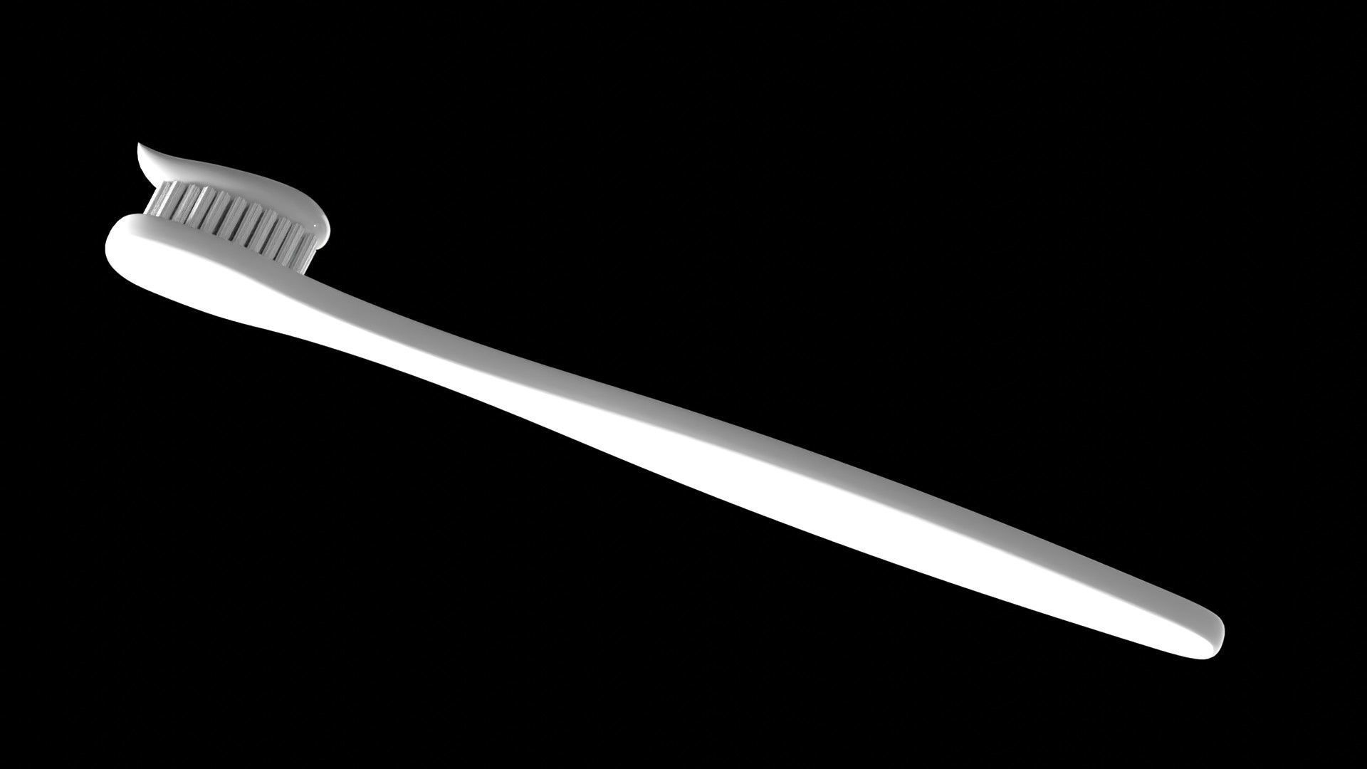 Toothbrush with Toothpaste 3D model_2