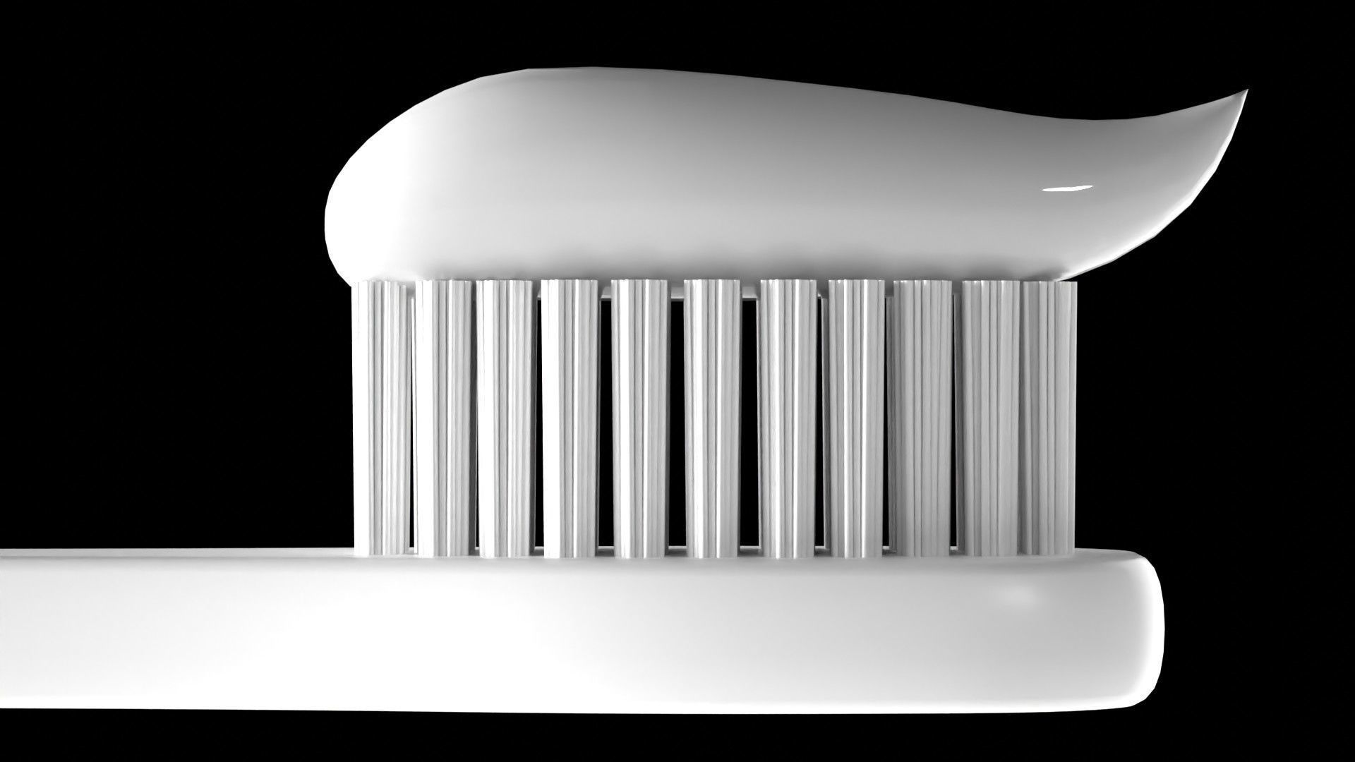 Toothbrush with Toothpaste 3D model_4