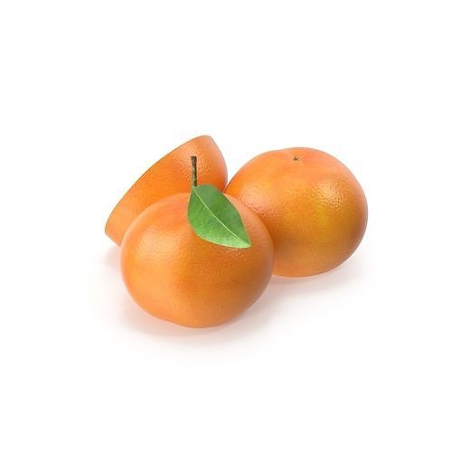 Tangerine three oranges 3D model 3