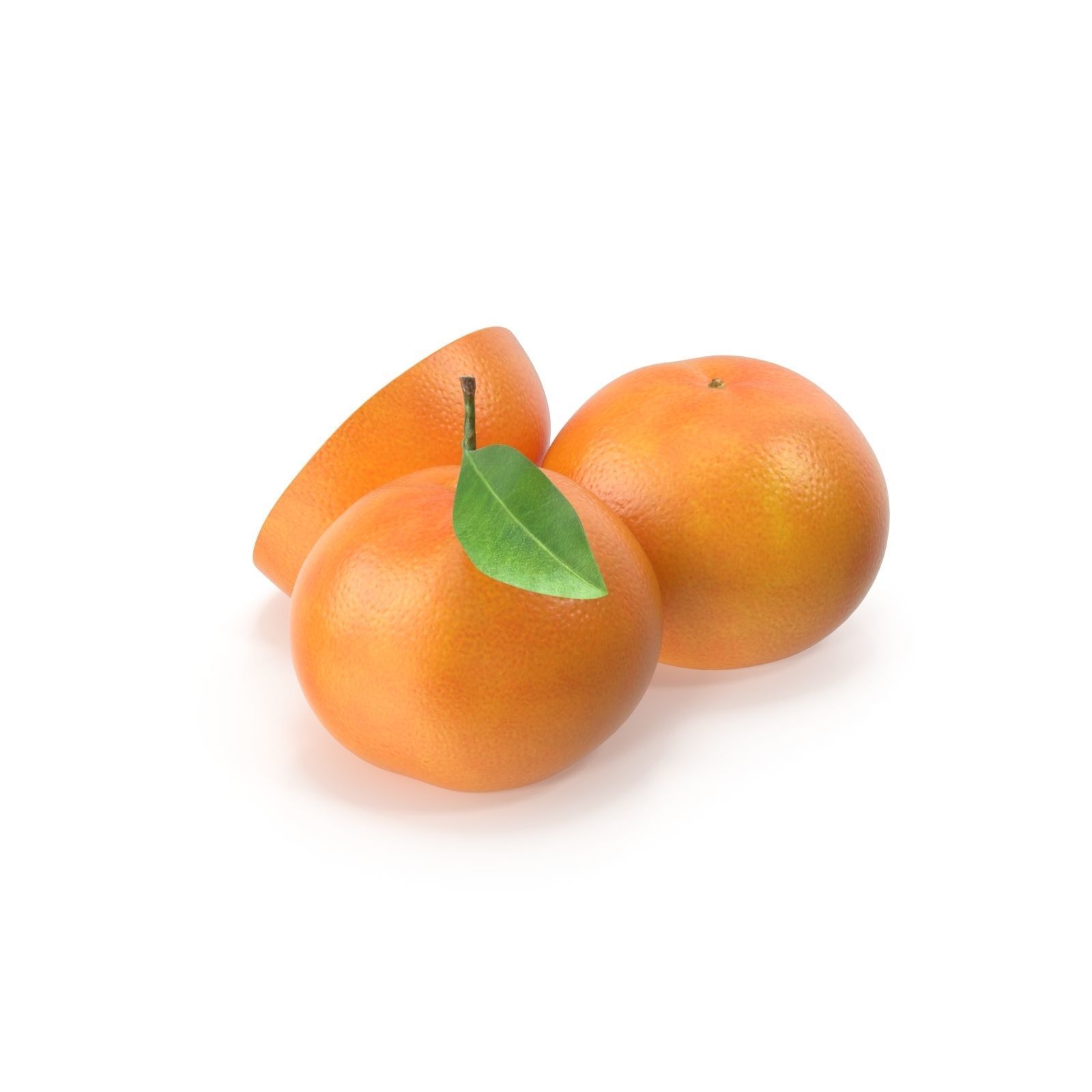 Tangerine three oranges 3D model_2